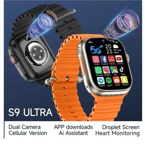 4G S9 Ultra Smart Watch with Camera – SIM Card 4G LTE Smartwatch, Video Calling, BT call WiFi, GPS & Fitness Tracker, Social Media App with 2 Straps