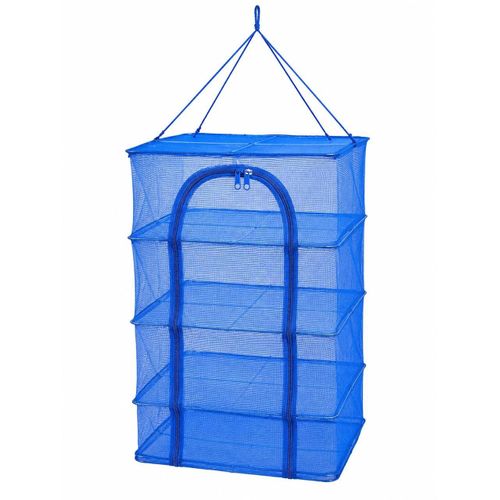4-Layer Foldable Mesh Food Cover Drying Rack – Hanging Food Dryer with Zipper Closure