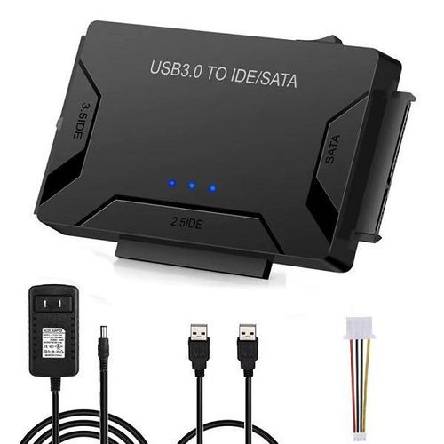 USB 3.0 to SATA & IDE Hard Drive Converter Adapter – External HDD/SSD Data Transfer Cable
