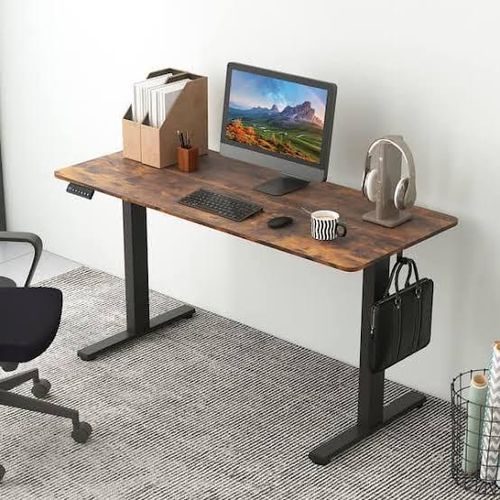 Modern Adjustable Height Electric Standing Desk(1.2mtr) Brown top