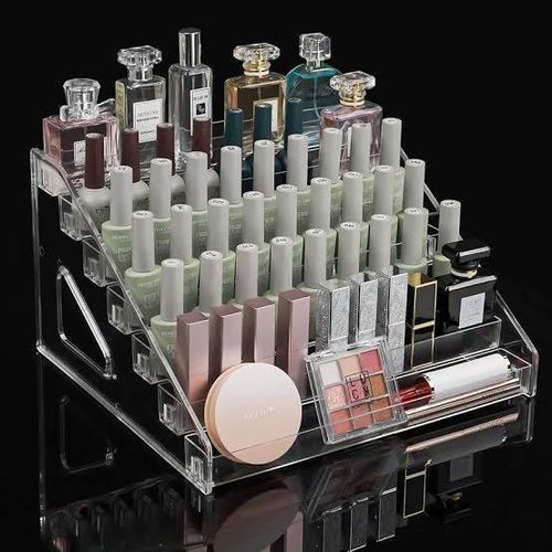 Transparent Stepped Cosmetic Organizer And Perfume Storage Stand
