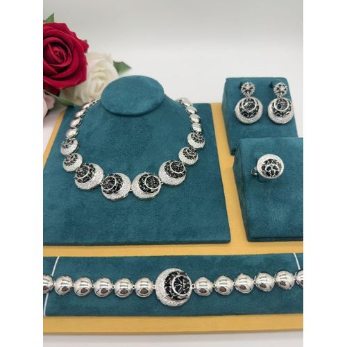 3pcs Women's Jewelry Set Rhinestone Earrings Necklace New Wedding Party Luxury Accessories