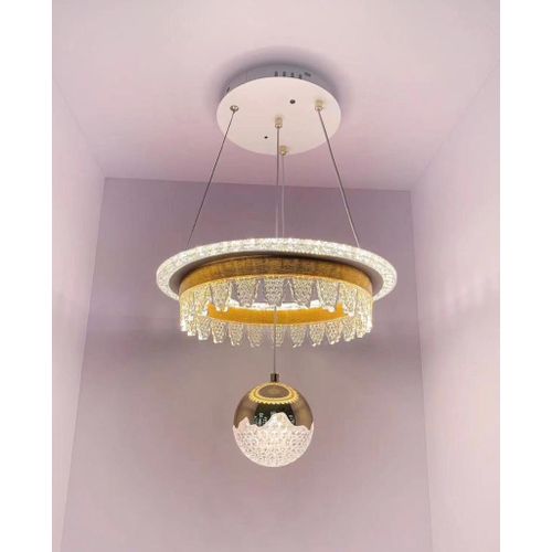 Gold Crown Ring & Sphere Chandelier