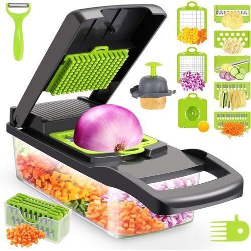 CAD Vegetable Chopper Mandoline Slicer Cutter Multifunctional 14-in-1 Food Choppers Onion Chopper