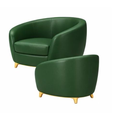 Stylish Topnotch Sophisticated Rounded Single Seater Sofa Armchair Dark Green Bucket Tub Chair Love Seat