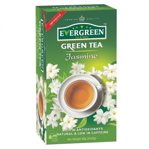 JASMINE Green Tea (25 Tea Bags, 50g) – Premium Whole Leaf Blend, Rich in Antioxidants, Natural & Low Caffeine