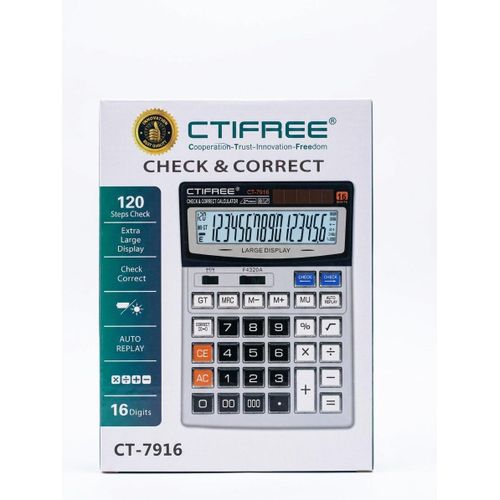 Check & Correct 16 Digit Display Calculator