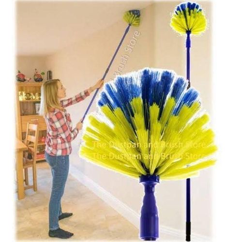 Expandable cobweb and dust cleaning brush
