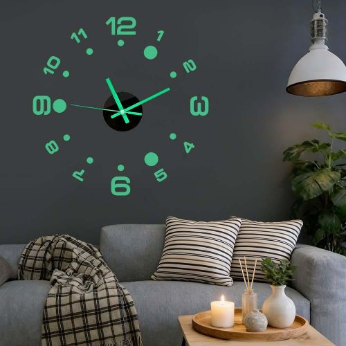 Luminous Acrylic DIY Creative Digital Wall Clock Modern European-Style Fashion Home Decor Digital Timepiece Ideal for Living Room Bedroom and Office Decor