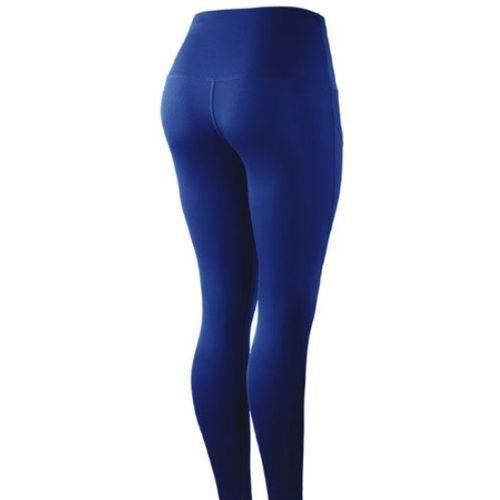 Ladies High Waist Thick Leggings - Blue