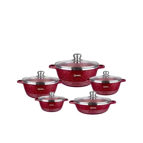 10PCs ORIGINAL GRANITE COOKWARE POT SET SIZE 20CM24CM28CM30CM AND 28CM FRYPAN LIKE SHAPE