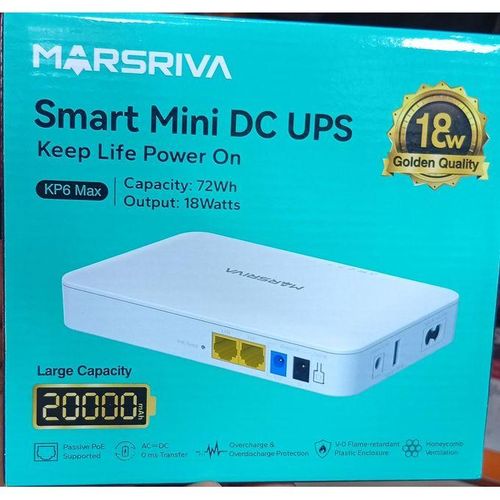 Marsriva KP6 MAX 20000mah Smart Mini Router DC UPS 18 Watt Battery/Energy