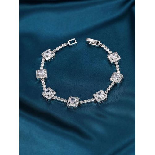 Quality Exquisitely Elegance Sophisticated Zirconia Silver Bracelet