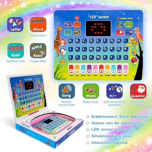 Multi Color Children Music & Spelling Folding Tab-Toy
