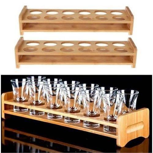 Tequila Shots Rack 12 Holes With Tequila Shot Glasses- 12
