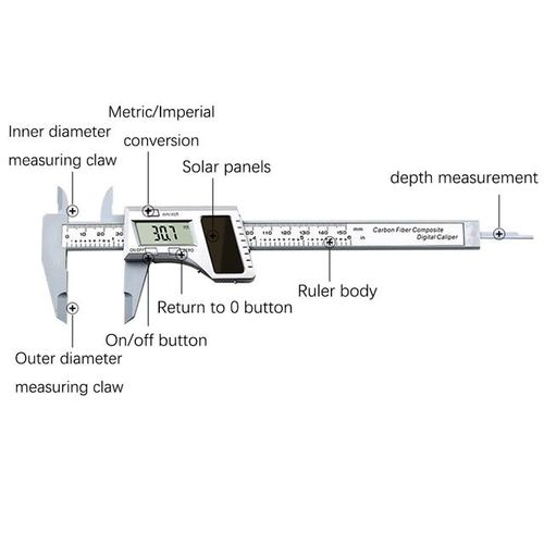 0-150mm Solar Vernier Caliper Plastic Lcd Digital Caliper 6 Instrument Depth Measuring Tools Electronic Micrometer Ruler Gauge