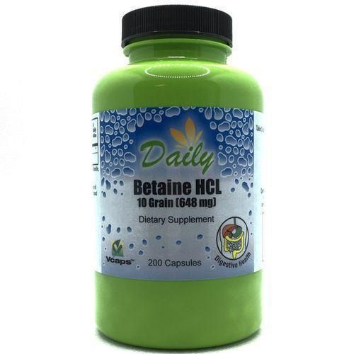 Betaine HCl 648 Mg 200 Capsules