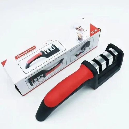 3-Stage Professional Kitchen Knife Sharpener with Tungsten Steel and Ceramic Grinding, Handheld Manual Knife Sharpener for All Kitchen Knives