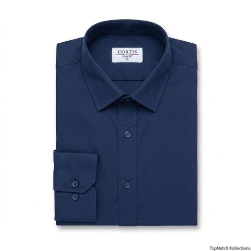 Cortis Men's Long Sleeve Dress Shirt - Navy Blue