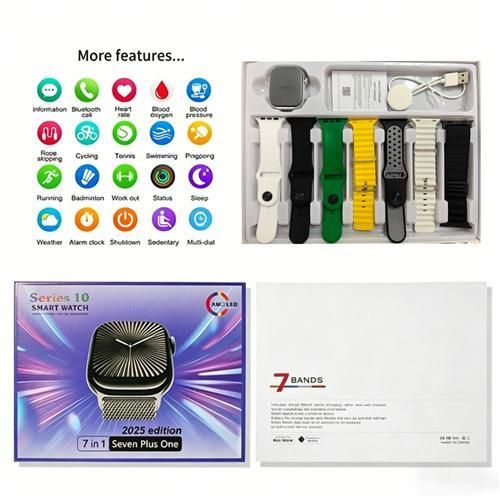 Series 10 7-in-1 Strap 2.2 Bluetooth Call Full Touchscreen Smartwatch- For Android and iOS