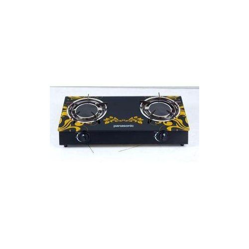 Panasonic 2 Burner Tempered Glass TableTop Gas Cooker- Black