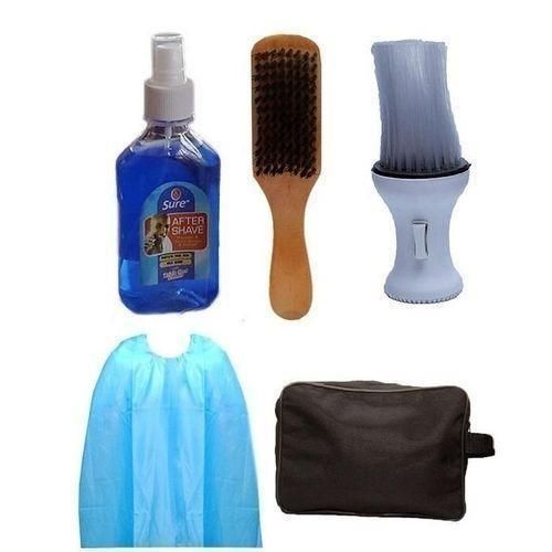 5-in-1 Barbing Kit-Bag Hair&PowderBrushBarbingCapeAftershave