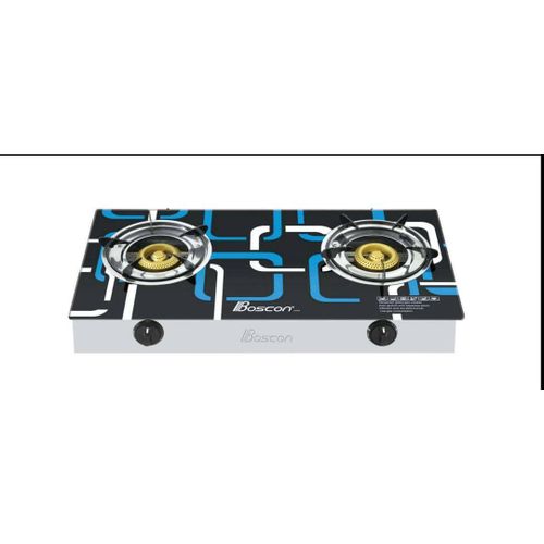 Infrared Table Top Tempered Glass 2 Burner Gas Cooker Auto Ignition