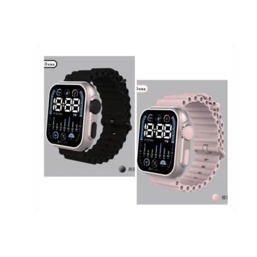 2 in 1 Unisex Digital Wristwatch for Kids, Women & Men ( pink & Black)