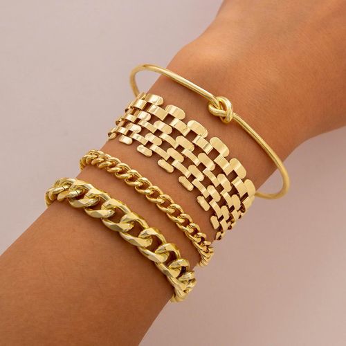 Gold Bracelets for Women 14K Gold Plated Chunky Cuff Bracelet Gold Bangles Bracelet for Women Trendy Beaded Bracelet Stack Jewelry Gifts