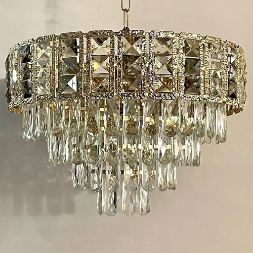 Crystal lamp, Chandelier, Living room lamp, Dining room lamp, Bedroom lamp, Gold