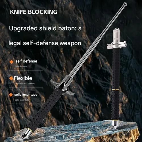 Multi-purpose alloy folding baton, three-section telescoping baton