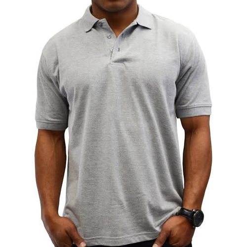 Mens Quality Single Collar Neck Tshirt Ash