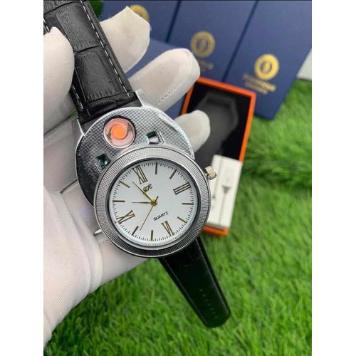 Superior Quality & Original Leather Cigerette Lighter Wristwatch For Smokers