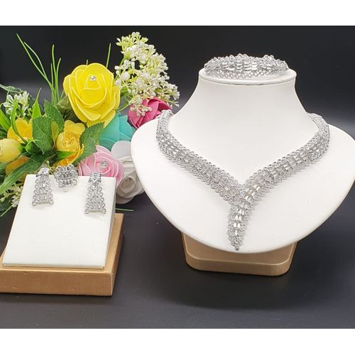 For Odogwu's Wife - Ice Stone Necklace, Earring , Bracelet And Ring