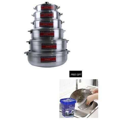 6pcs Cookware Sets New Design Aluminum Die Cast Pot Set And Free Cookware Cleaner