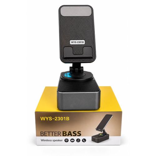 2-in-1 Wireless Bluetooth Speaker with Foldable Phone Holder – Portable Stereo Sound Dock