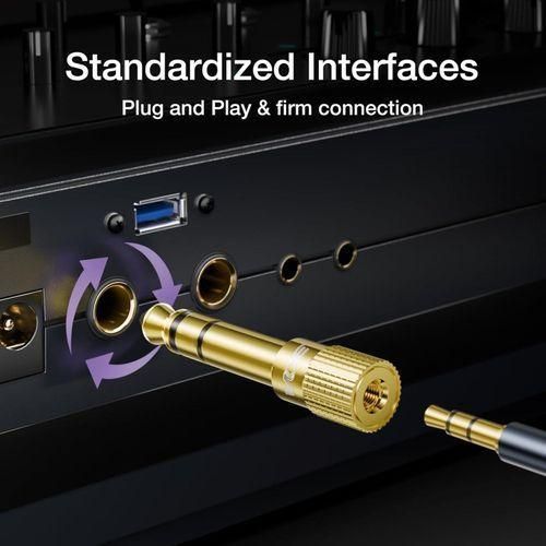 5 PIECES - 6.35mm (1/4 Inch) Male To 3.5mm (1/8 Inch) Female Stereo Headphone Adapters, 3.5mm/1/8'' Female To 6.35mm/1/4'' Male Stereo Audio Adapter Plug For Headphone