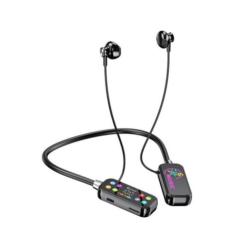 Fashion Headsets necklace headphones Lite Call Wireless Bluetooth Headphones 30Hr Playtime Lightweight and portable - Black
