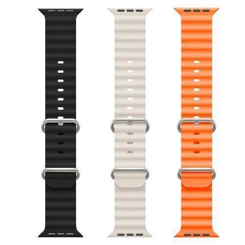3Pack Ocean Band Compatible With Series 8 Ultra Kd99 X8 S8 S9 Ultra Smartwatch Waterproof Soft Silicone Sport Wristbands Replacement Strap Adjustable Loop 42/44/45/49mm