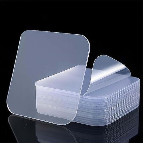 Magic Double Side Nano Adhesive Stickers, Reusable Washable Strong Grip Tape for Home Car Office, 10PCS Transparent 5.8cm x 5.8cm