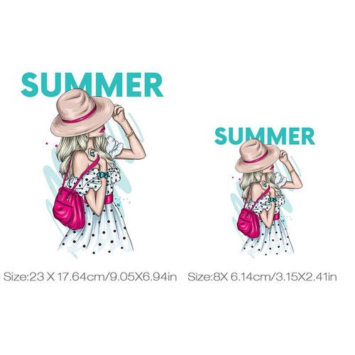 Girl -On Transfer Patches For Clothing Diy Washable Women T-Shirts Thermo Adhesive Patches Hoodie Sticker Applique