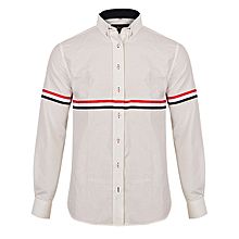 Men&#039;s Coloured Ribbon Shirt - White