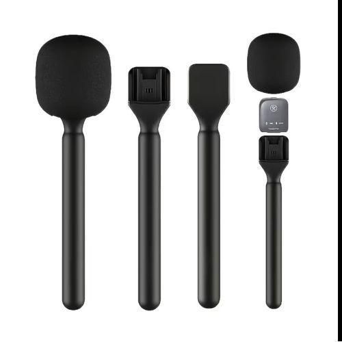 Wireless Microphone Handle Stand for Interviews, Podcasts, TV, XLR Connector, Podcast Accessories. ( Black )