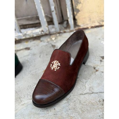 Men’s Luxury Brown Suede Slip-On Loafer – Formal & Corporate Shoes