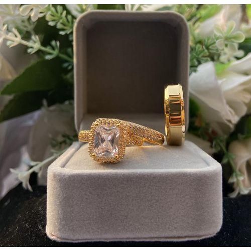 Superior Quality Non Fading Couples Gold Wedding/Engagement Ring (U.S.A)