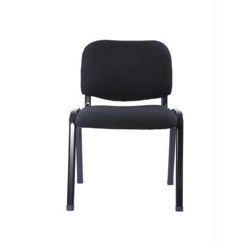 Luxury 4 leg black padded office visitor chair