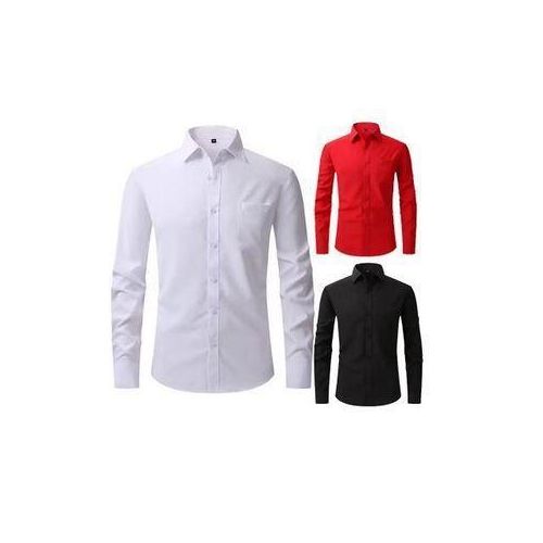 3in1 Straight Plain Long Sleeve Shirt For Men