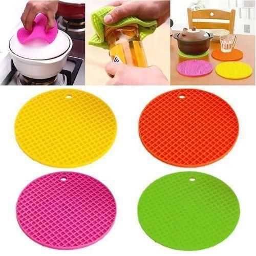2PC MULTIFUNCTION SILICONE NON-SLIP HEAT RESISTANT POT PLACEMAT/TABLEWARE (POT PLACEMENT MAT)