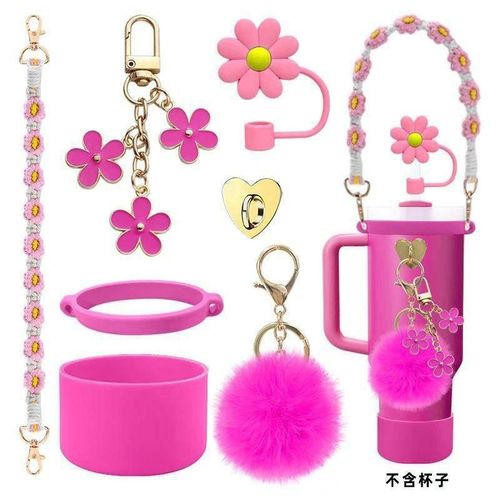 Tumbler Decor Set - Cup Handle Strap with Charms and Boot
