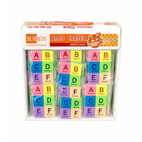 ABCD Alphabet Erasers – Colorful Educational Eraser Set for Kids